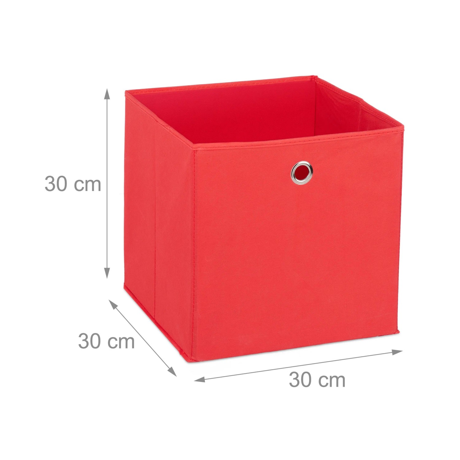 Relaxdays Aufbewahrungsbox im 2er Set Stoff Rot Faltbar 30 cm x 30 cm x 30 cm 650 g_4