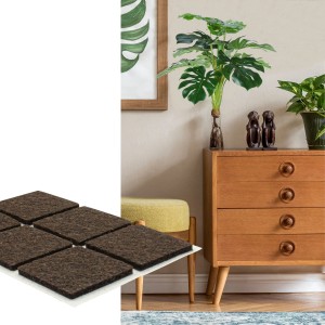 Wagner Filzpads-Set, 12 braune Möbelgleiter 30x30x3 mm zum Schutz von Oberflächen.