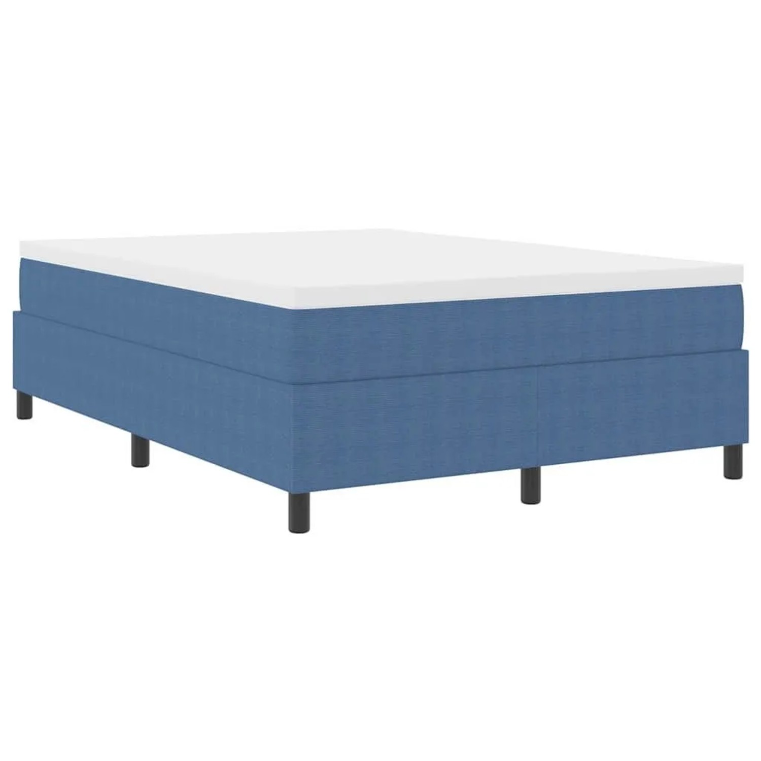 vidaXL Boxspringbett Blau und Weiß 203 x 140 x 60 cm Cordstoff 3337470