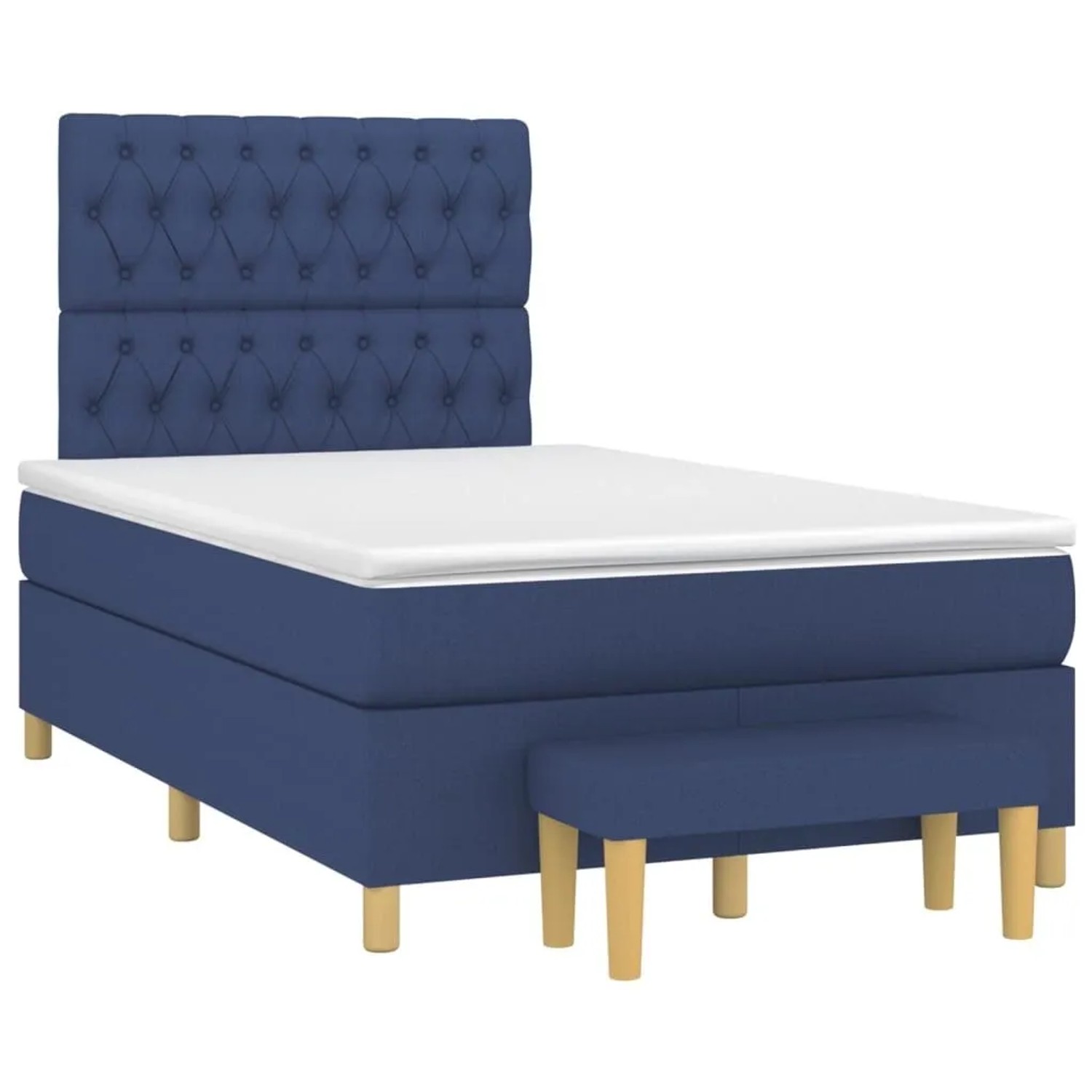 vidaXL Boxspringbett mit Matratze Blau 120x200 cm Stoff 3137387 günstig online kaufen
