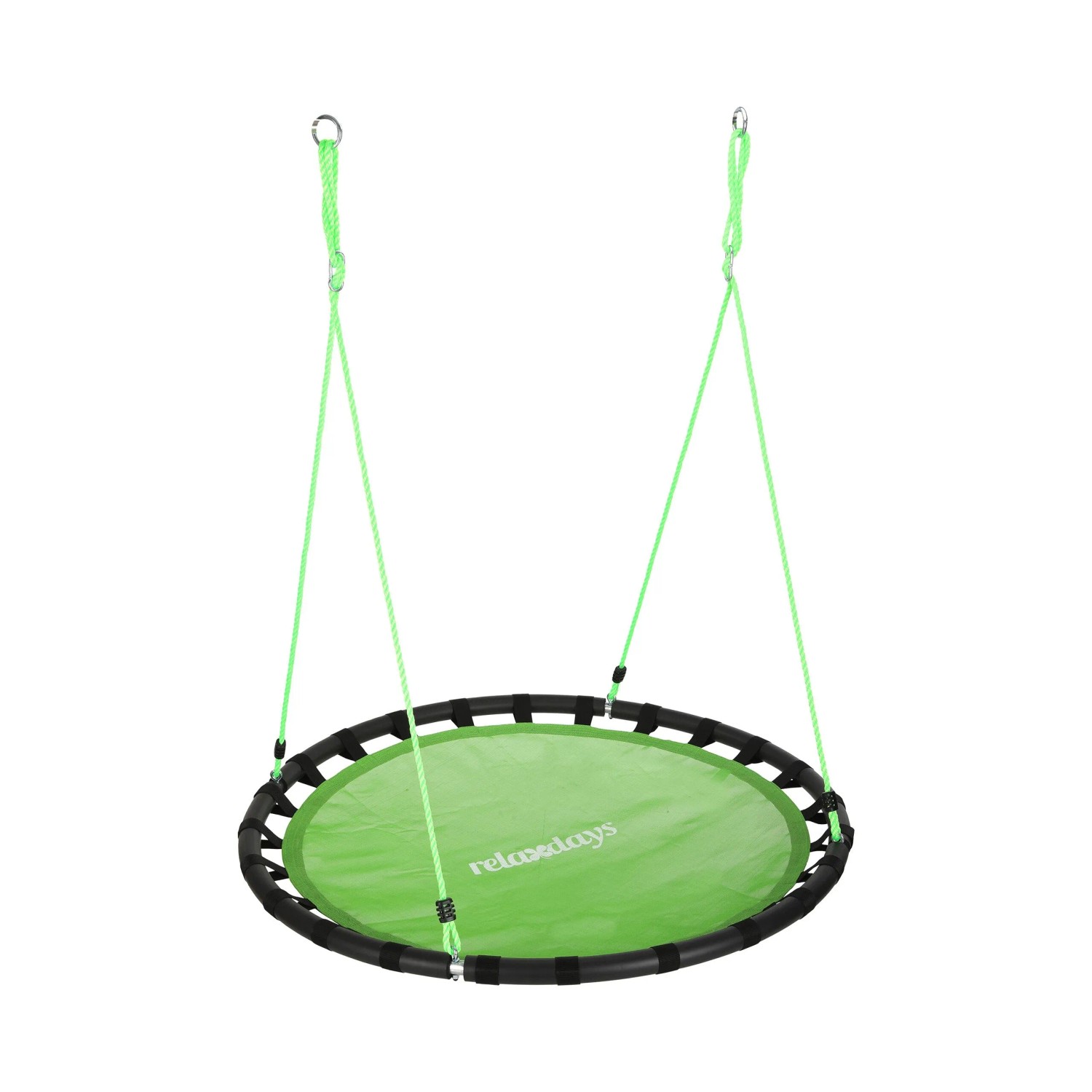 Relaxdays Nestschaukel Stahl Grün Höhenverstellbar ø 120 cm 3,6 kg