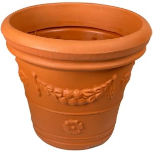 Mein-Pflanztopf Rom, terrakottafarbener Pflanztopf aus Kunststoff, Ø 45 cm.