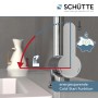 Schütte Spültischarmatur London Chrom Niederdruck mit Cold-Start Funktion und Energiespar-Symbolen.