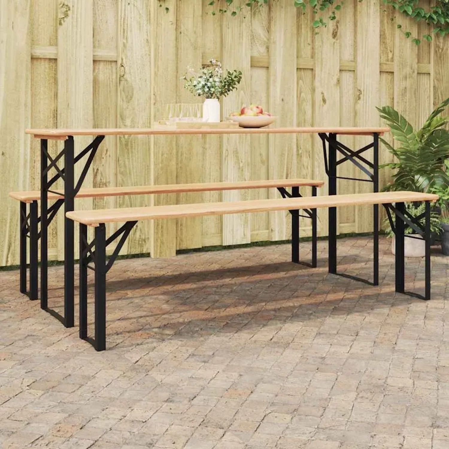vidaXL Bier Tischbein 2 Stk Schwarz 39 x 3 x 75 cm 42001776_2
