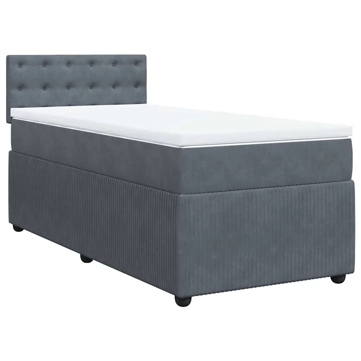 vidaXL Boxspringbett mit Matratze Dunkelgrau 90x200 cm Samt 3289939 günstig online kaufen