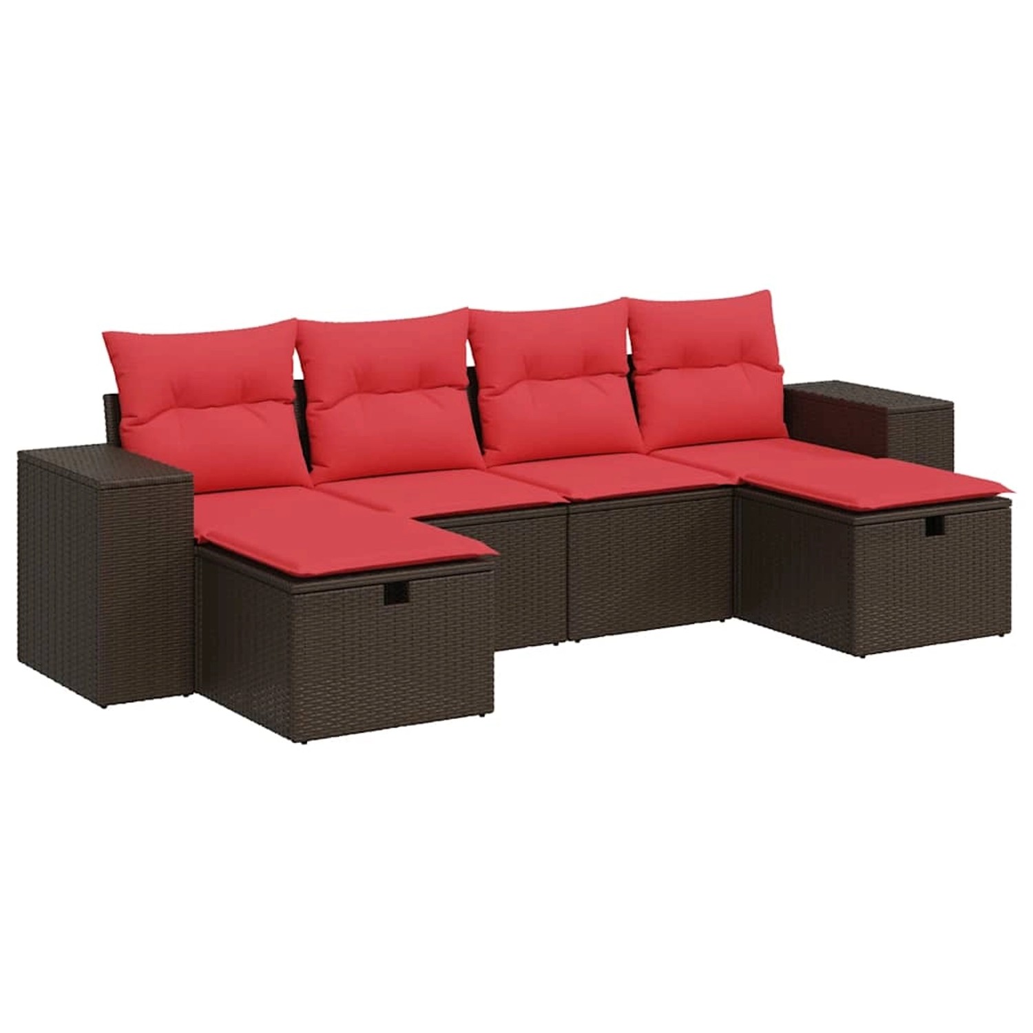 vidaXL 6-Tlg Garten-Sofagarnitur mit Kissen Braun Poly Rattan 3325730 günstig online kaufen