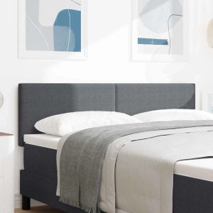 vidaXL LED Kopfteil mit LED-Lichtleisten Dunkelgrau 160 cm Polyester 3338030