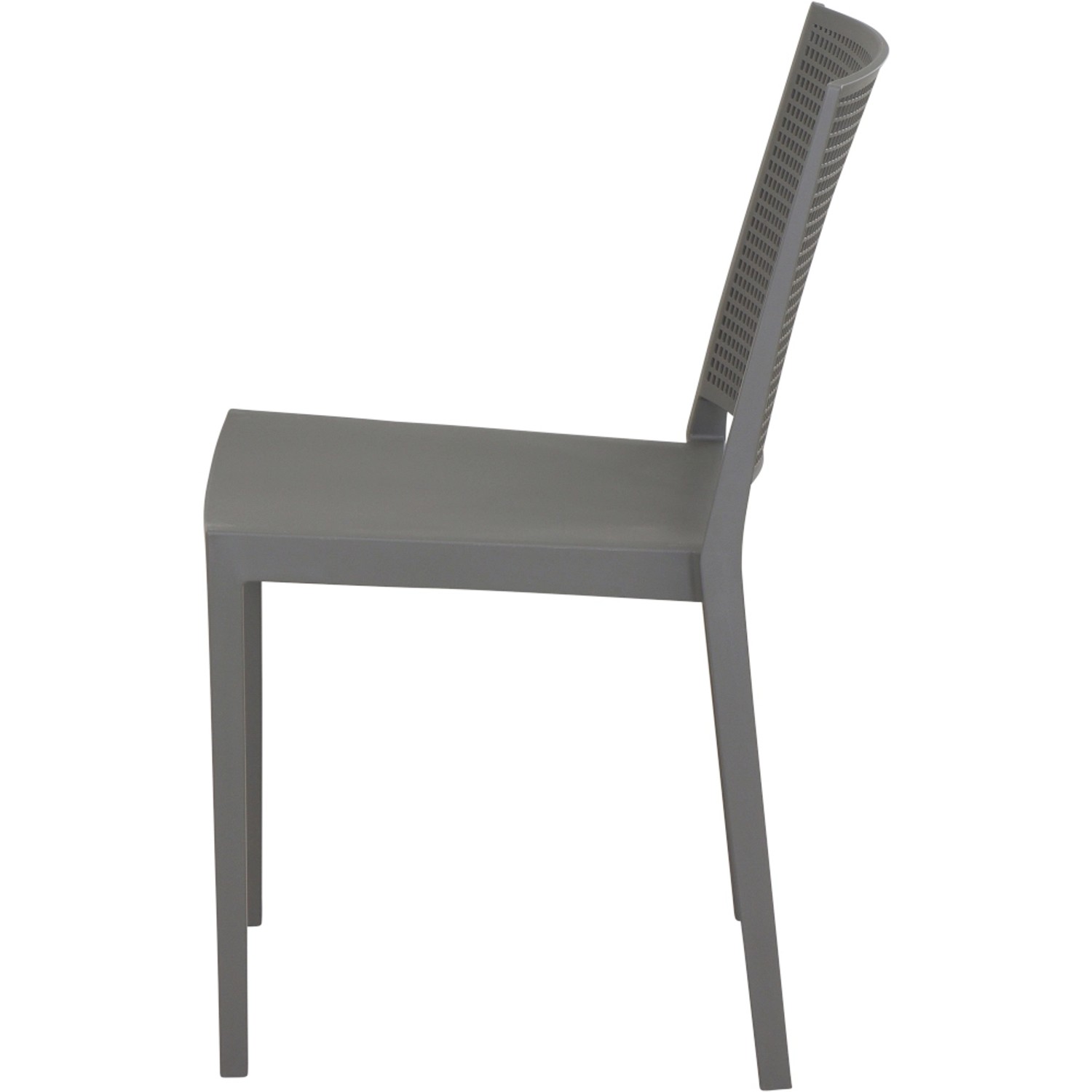 Grauer Siena Garden Stapelstuhl Square, 56x46x80 cm, ideal für Garten & Balkon.