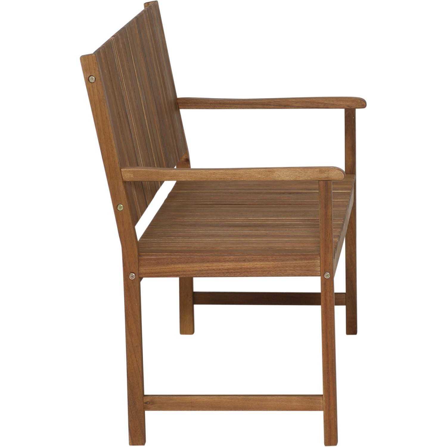 Siena Garden 2-Sitzer Gartenbank Falun aus Akazie, beige, Seitenansicht.