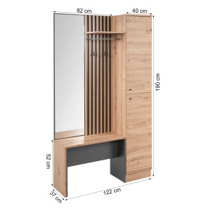 Homestyle4u Garderobe Industrial Flurgarderobe Sitzbank Garderobenpaneel