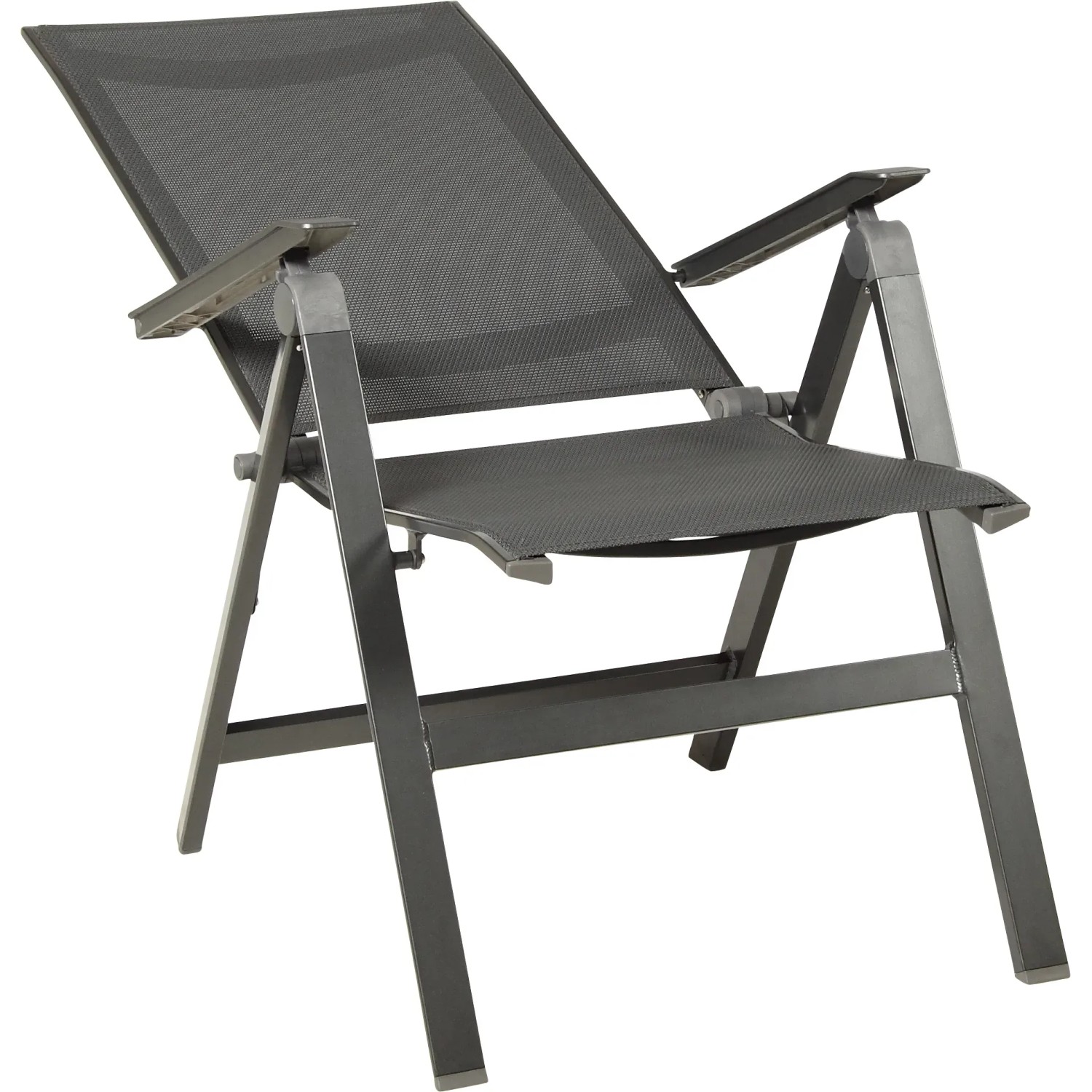 Acamp Klappsessel Urban in Anthrazit-Carbon, Gartenstuhl mit atmungsaktivem Acatex-Gewebe und Aluminiumgestell.