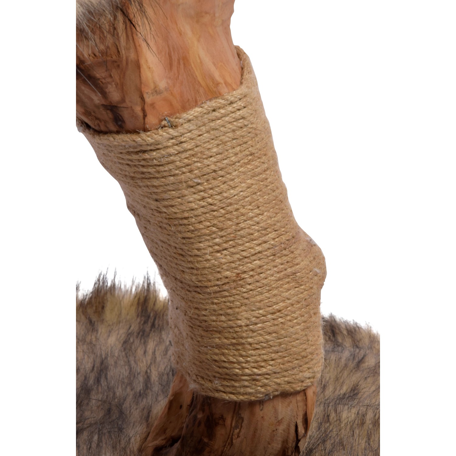 Detailansicht: Dobar Design Katzenmöbel Jimmy mit Naturholzstamm und Jute-Kratzsäule.