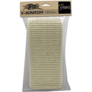 Vesper Kratzmatte Beige, 14x64 cm, Ersatz für Kratzbaum, Seegras, mit Klettverschluss.