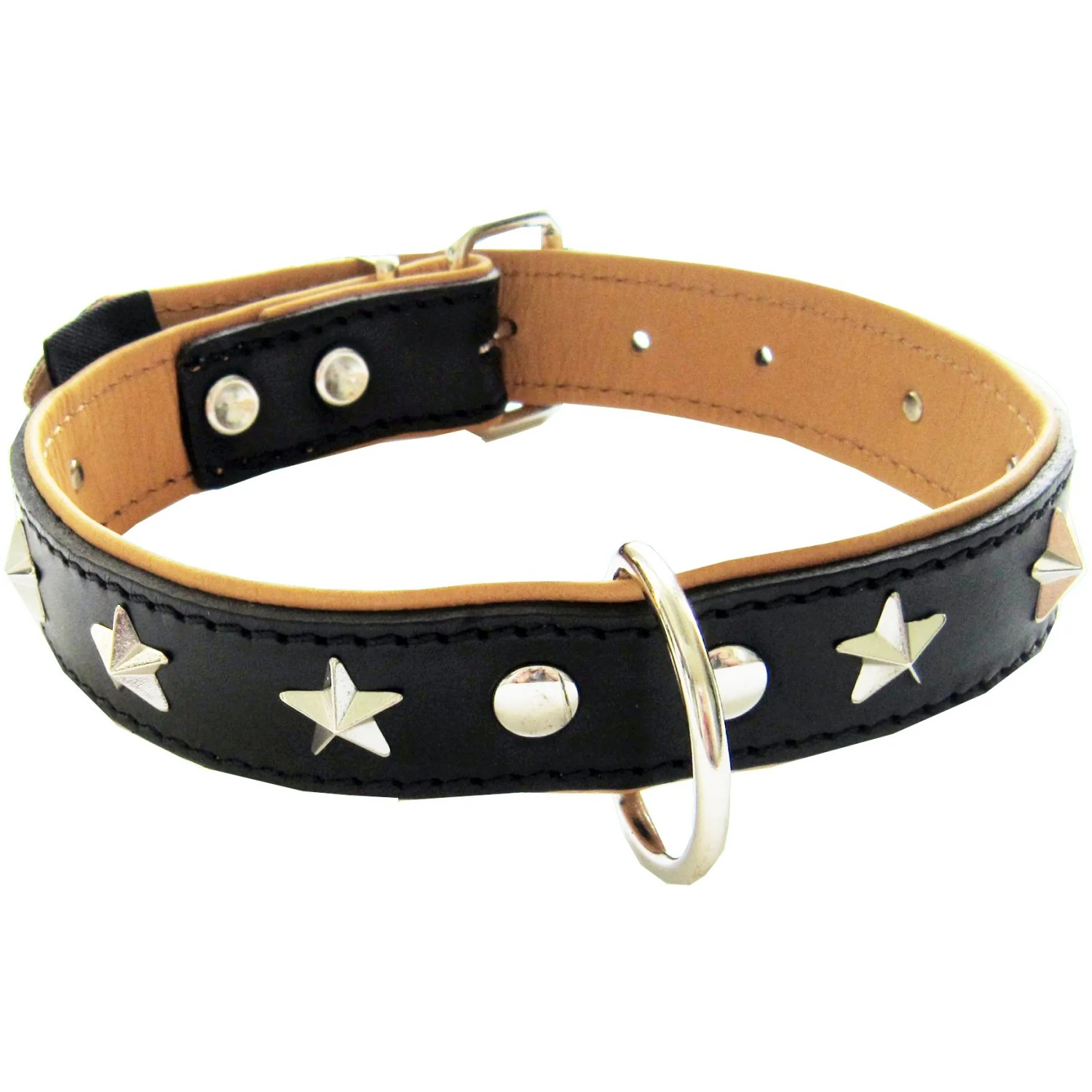Heim Hunde-Schmuckhalsband Stern Breite 25 mm Länge 55 cm Schwarz