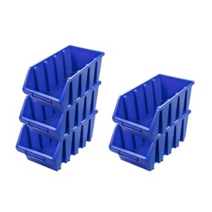 PROREGAL SuperSparSet: 5 blaue Sichtlagerboxen (15,5x20,4x34 cm) aus Polypropylen, stapelbar.