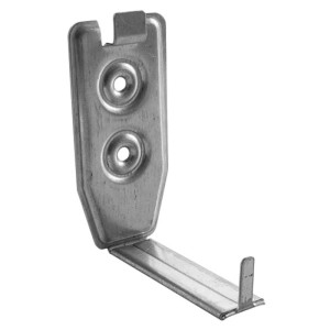 Zambelli Verstellwinkel Stirnbretthalter aus Zink-Stahl für halbrunde Metall-Dachrinnen, silberfarben.