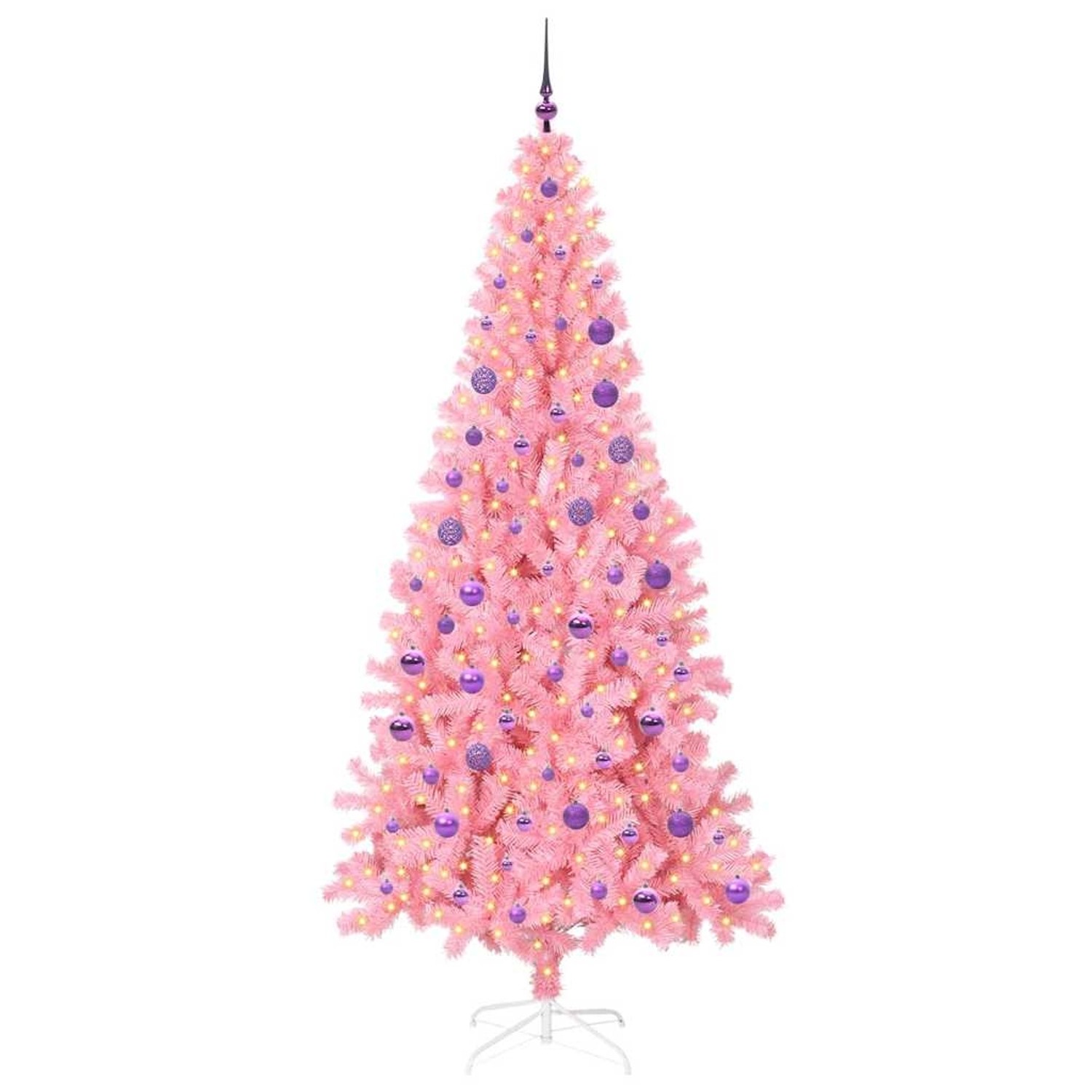 vidaXL Weihnachtsbaum mit 300 LEDs mit Ständer Rosa 180 cm PVC 3396435