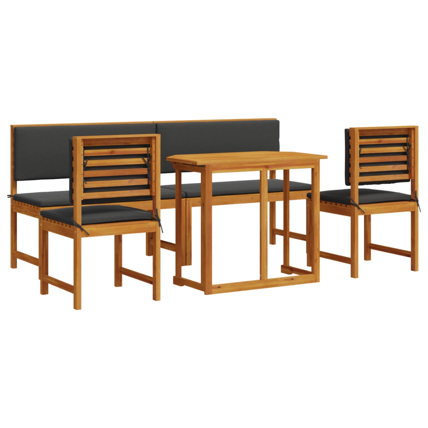 vidaXL 5-tlg Garten-Essgruppe mit Kissen Massivholz Akazie 3329120 günstig online kaufen