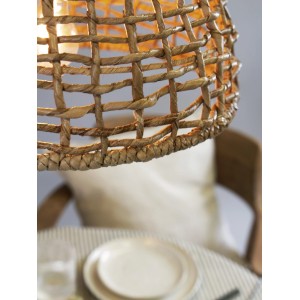PR Home Cebu Pendelleuchte aus Naturmaterial, geflochtener Lampenschirm im skandinavischen Design.