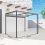 Graue Outsunny Pergola mit Terrassendach, Maße 298x213x221 cm, ideal als Sonnenschutz.