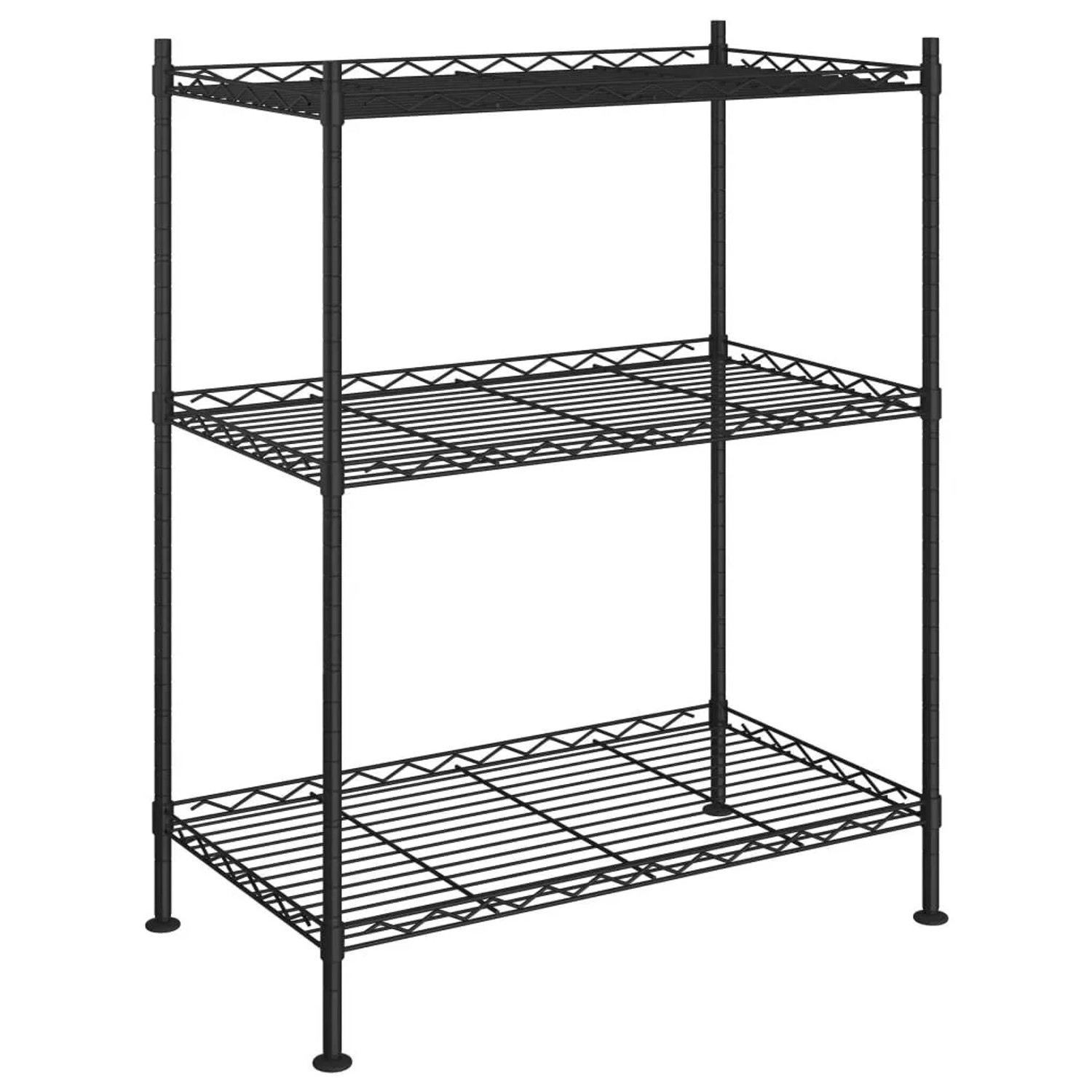 vidaXL Lagerregal mit 3 Böden 60x35x76 cm Schwarz 150 kg 324620