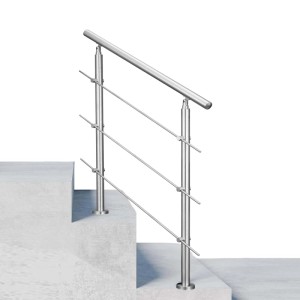 Duschparadies Edelstahl Geländer 80 cm mit 3 Querstäben für Innen und Außen