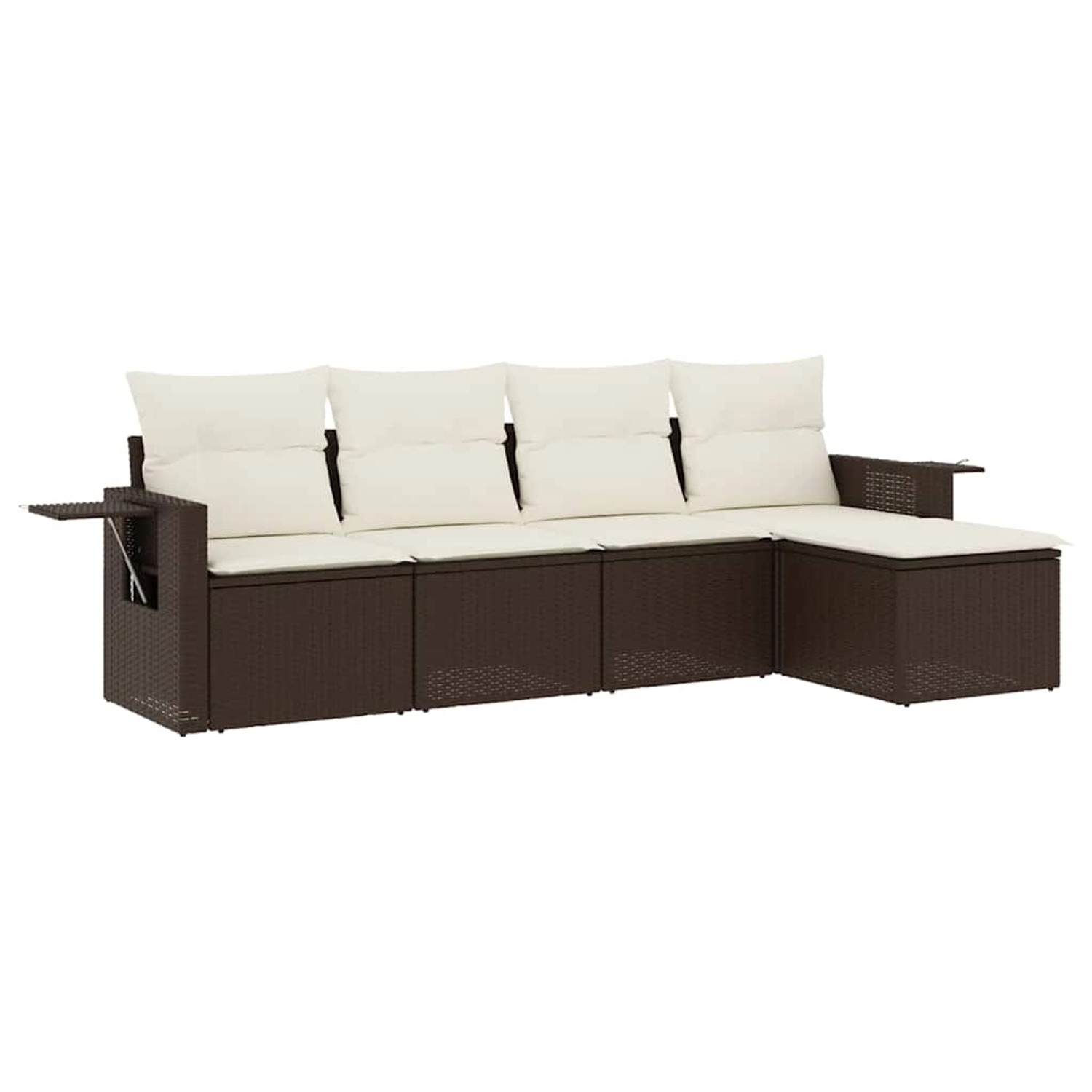 vidaXL 5-Tlg Garten-Sofagarnitur mit Kissen Braun Poly Rattan 3220092 günstig online kaufen