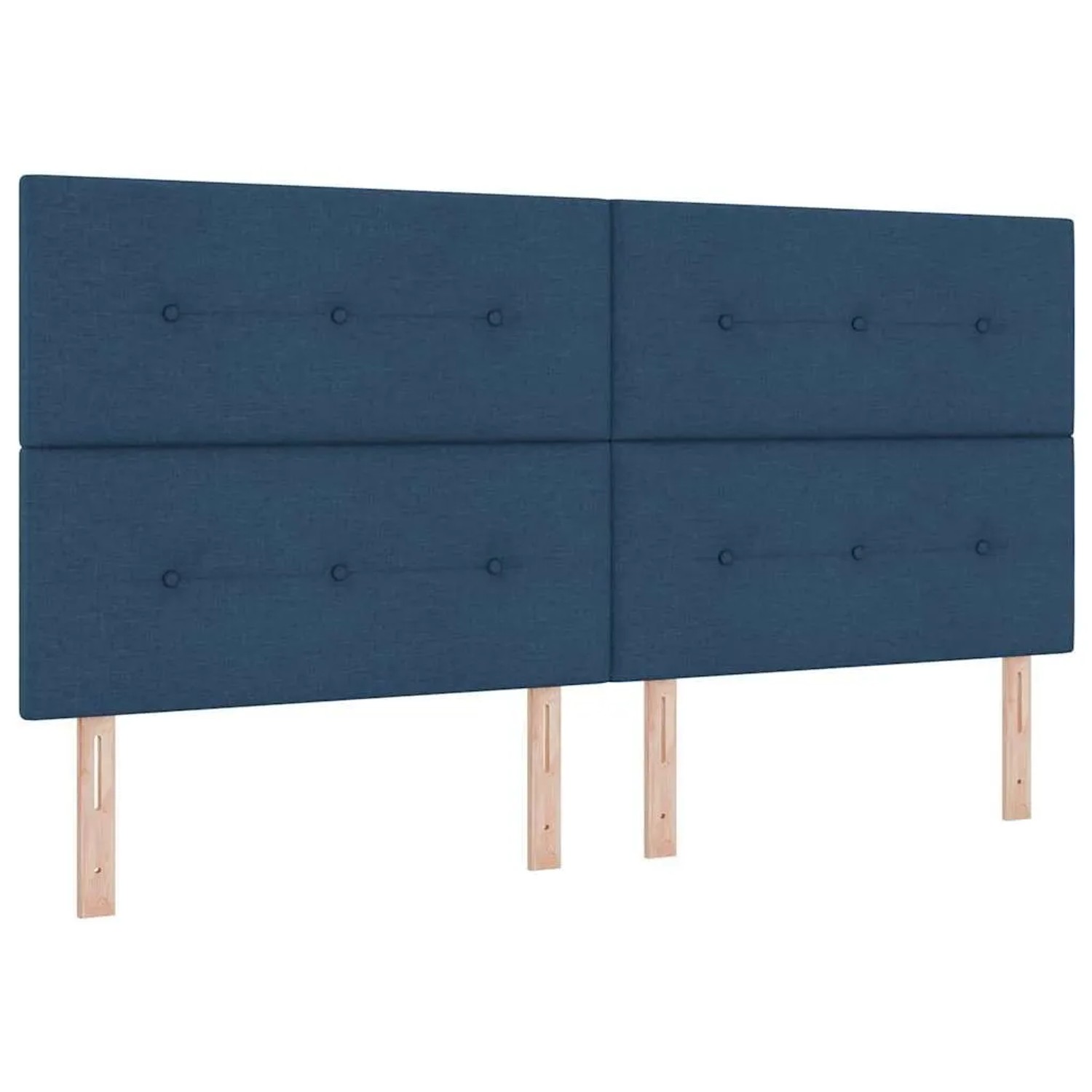 vidaXL LED Boxspringbett mit Matratze Blau 200 x 200 cm Stoff 3343130