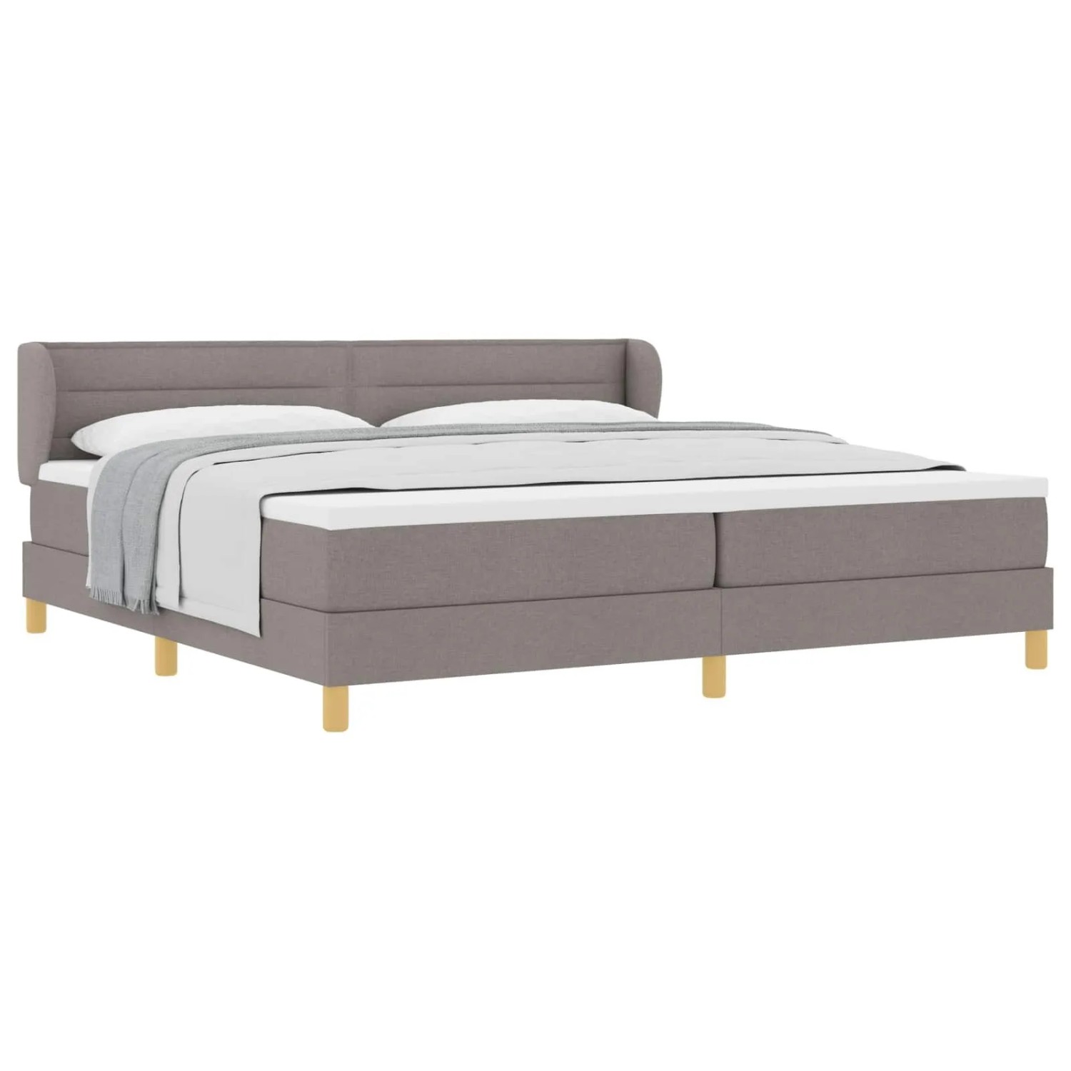 vidaXL Boxspringbett mit Matratze Taupe 200 x 200 cm Stoff 3340175