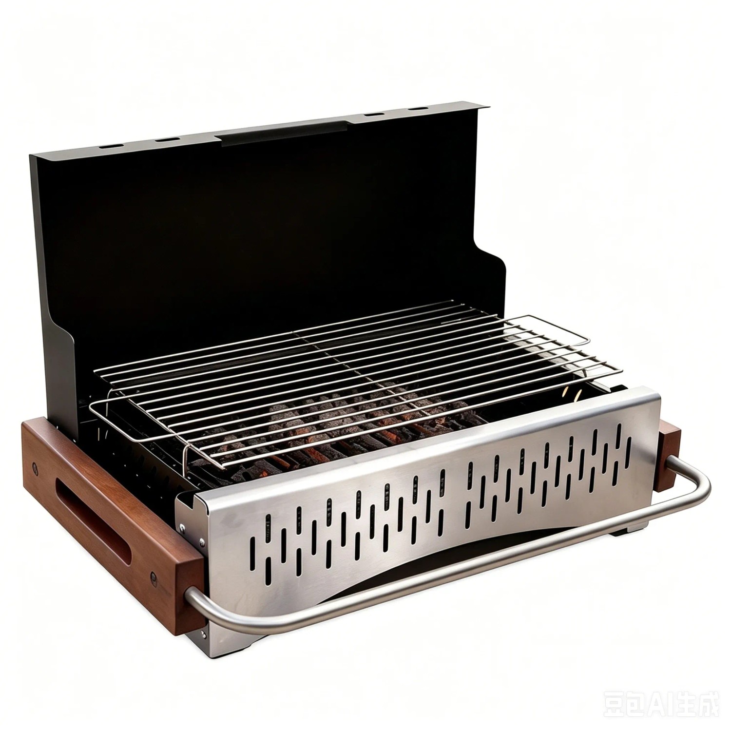 HOMAVO Holzkohlegrill Camping mit Grillwerkzeugset 38,15 × 20,95 cm