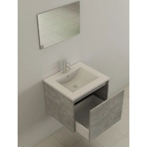 Jet-Line Waschtisch Linz 60 cm in Betonoptik mit SMC-Waschbecken und Unterschrank.