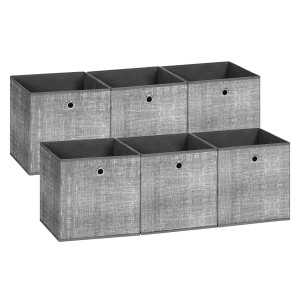 Songmics Aufbewahrungsbox-Set 30 x 30 x 30 cm Grau 6-teilig