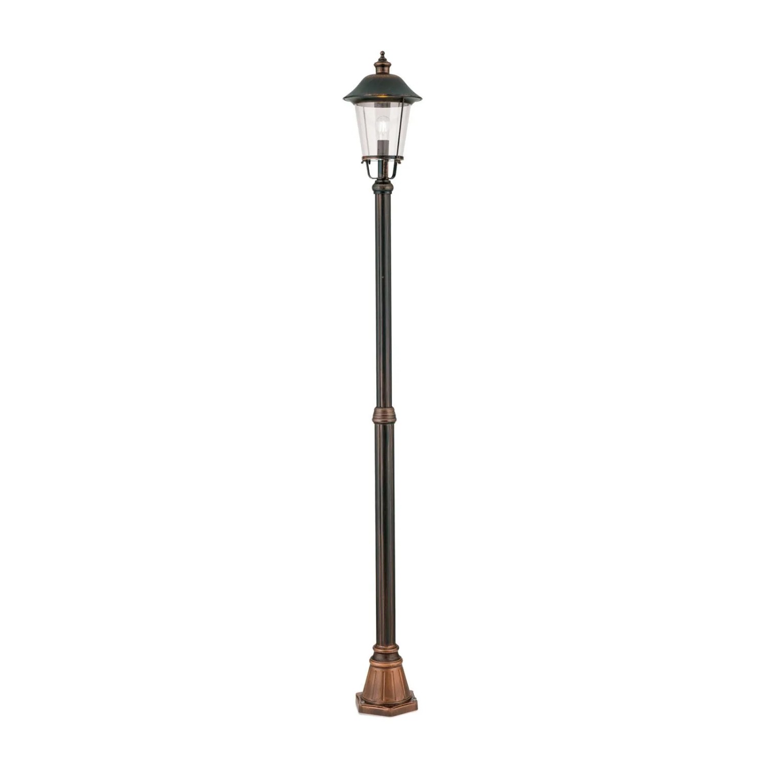 Orion Leuchten Außen Mastleuchte 216cm 100W E27 Schwarz-Kupfer
