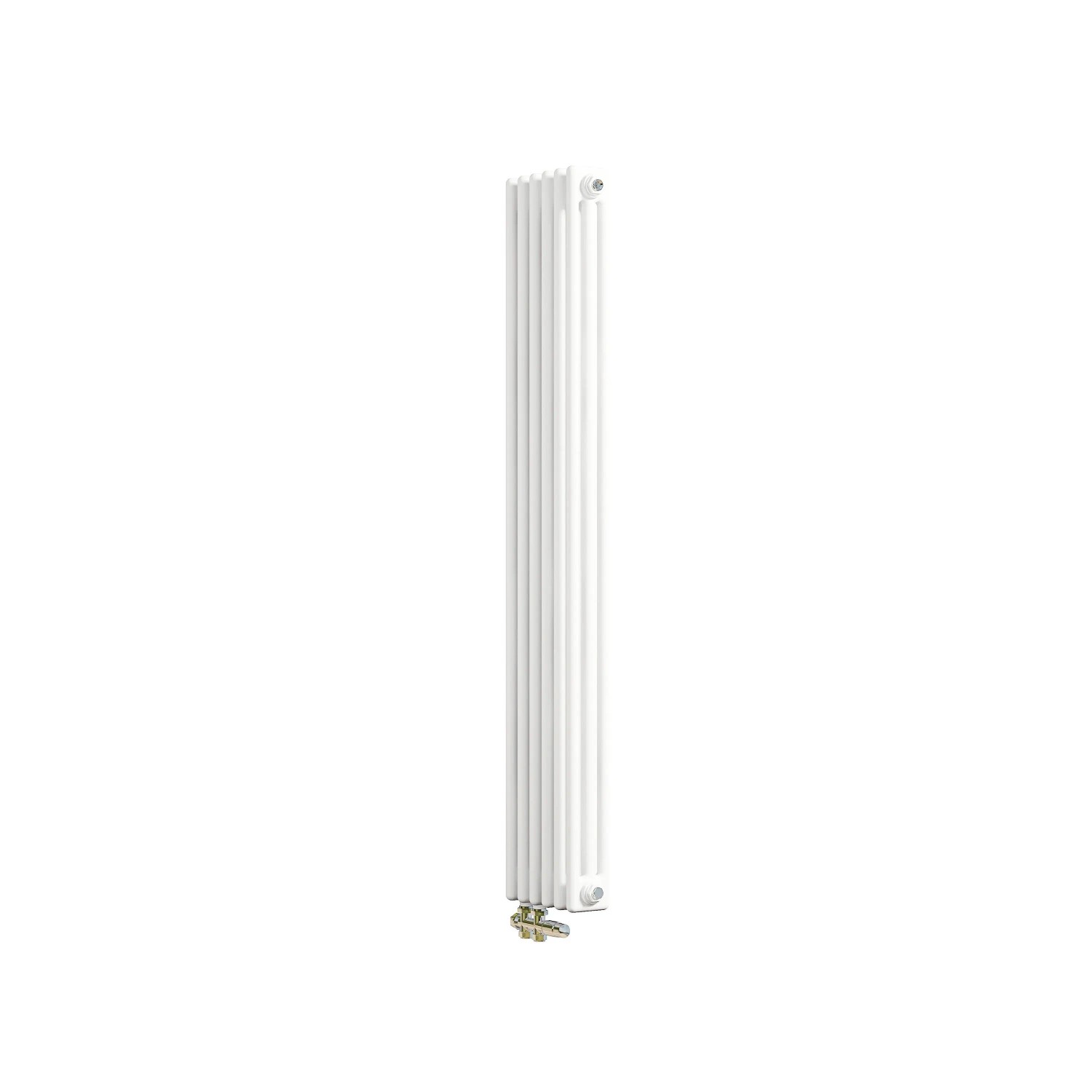 AICA Traditioneller Heizkörper 1500 x 290 mm Gusseisenstil 3 Spalten mit Seitenanschluss Weiß 983W