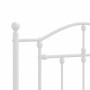 Detailansicht: Weißes Metall Bettgestell 80x200 cm mit Kopf- und Fußteil.