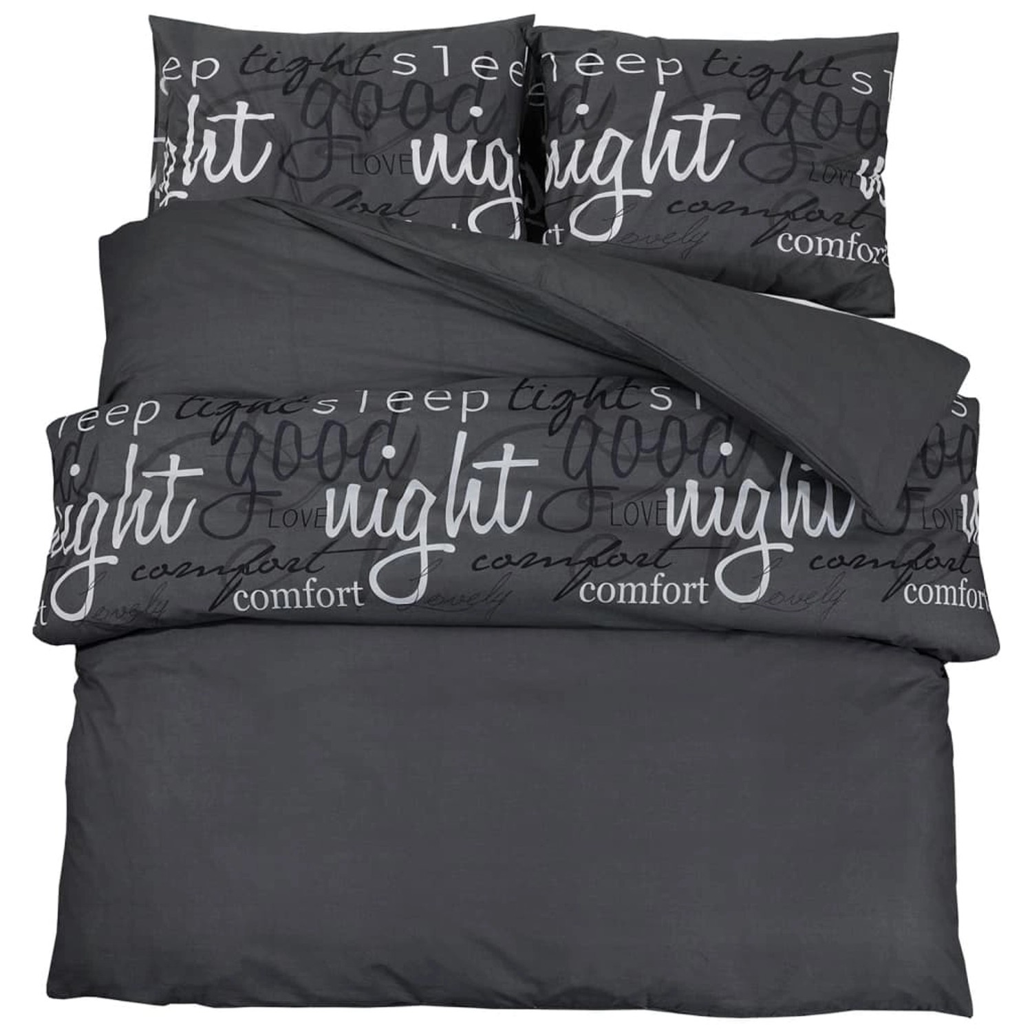 vidaXL Bettwäsche-Set Schwarz 200x220 cm Baumwolle 136532 günstig online kaufen