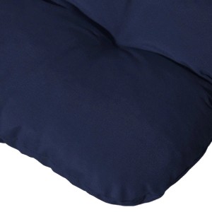 Dunkelblaue Beautissu Flair DC Deckchairauflage, gepolstert mit stilvollen Heftungen. Weiches Gartenstuhl-Sitzkissen aus Polyester.