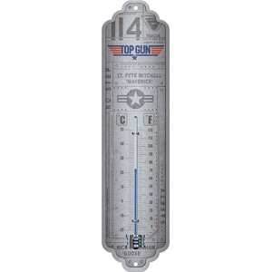 Nostalgic-Art Thermometer Top Gun aus Metall, 28 cm, im Retro-Design mit Celsius- und Fahrenheit-Skala.