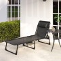 Outsunny Sonnenliege Klappbar Gartenliege mit Kopfkissen bis 120 kg Schwarz_5