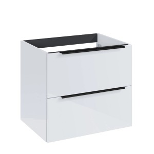 Roca Waschtischunterschrank Elegant, 60 cm, Weiß Hochglanz mit 2 Schubladen.