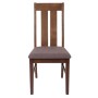 Esszimmerstuhl M58 im 6er-Set, dunkles Holzgestell, taupefarbener Sitz.