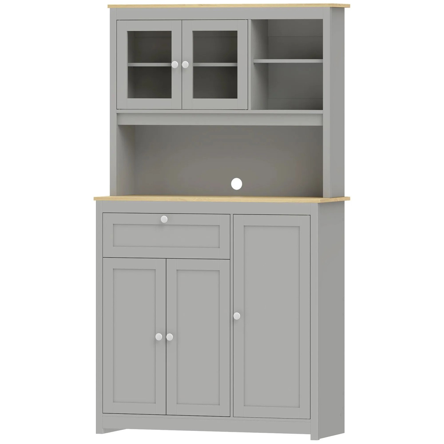 HOMCOM Küchenschrank Spanplatte MDF 100 x 40 x 180 cm Grau