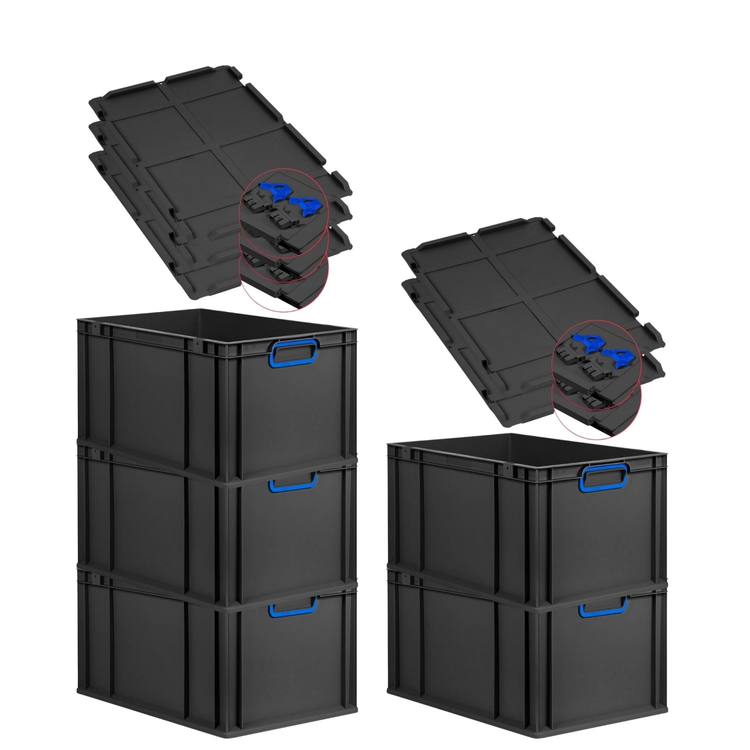 PROREGAL SuperSparSet 5x Eurobox Nextgen Color Mit Scharnierdeckel HxBxT 32 günstig online kaufen