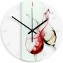 Wall-Art Wanduhr aus Glas mit Weingläser Motiv, transparent, Ø 30 cm.