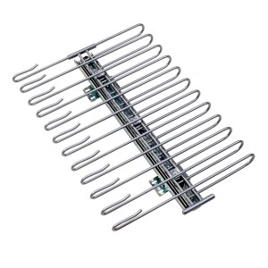 Wenko Schrankauszug Hosenbügel mit 12 Bügeln aus verchromtem Stahl.