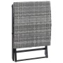Grauer vidaXL Klapphocker aus Poly Rattan, zusammengeklappt.