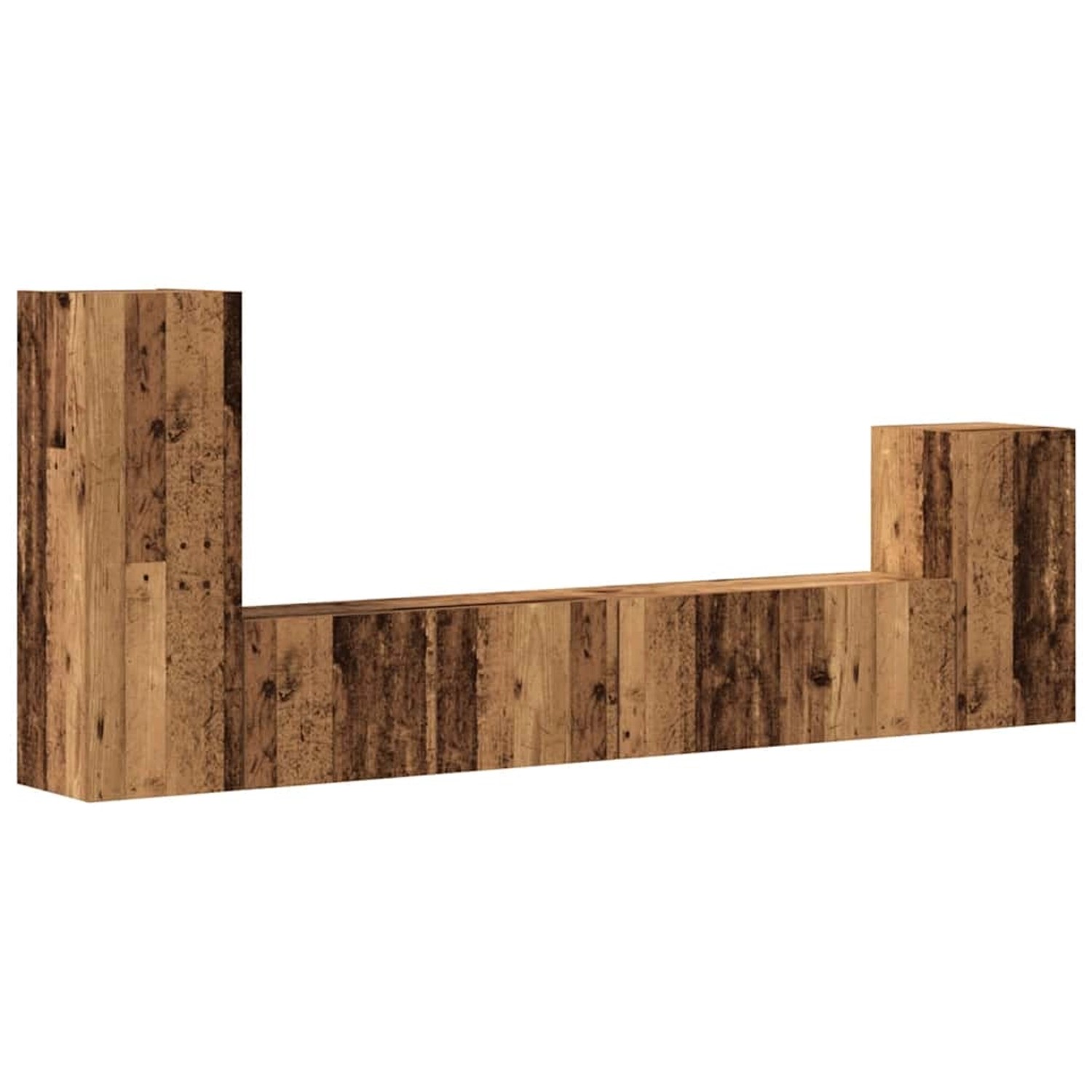 vidaXL 4-Tlg TV-Schrank-Set Wandmontage Altholz-Optik Holzwerkstoff 3329215 günstig online kaufen