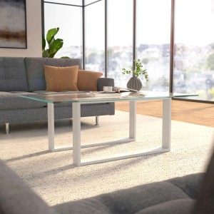 SOTECH 2 Stück Couch Tischgestelle Höhe 430 x Breite 500 mm Stahl Schwarz Pulverbeschichtet Profil 60 x 20 mm