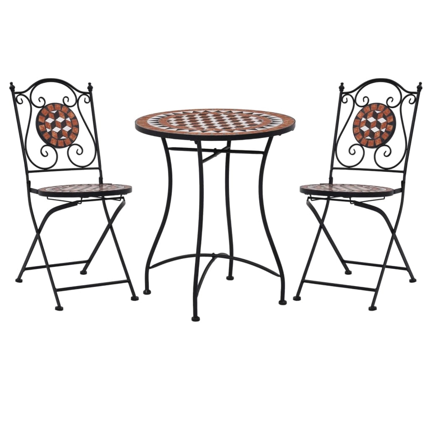 vidaXL 3-tlg Bistro-Set Mosaik Keramik Terrakotta