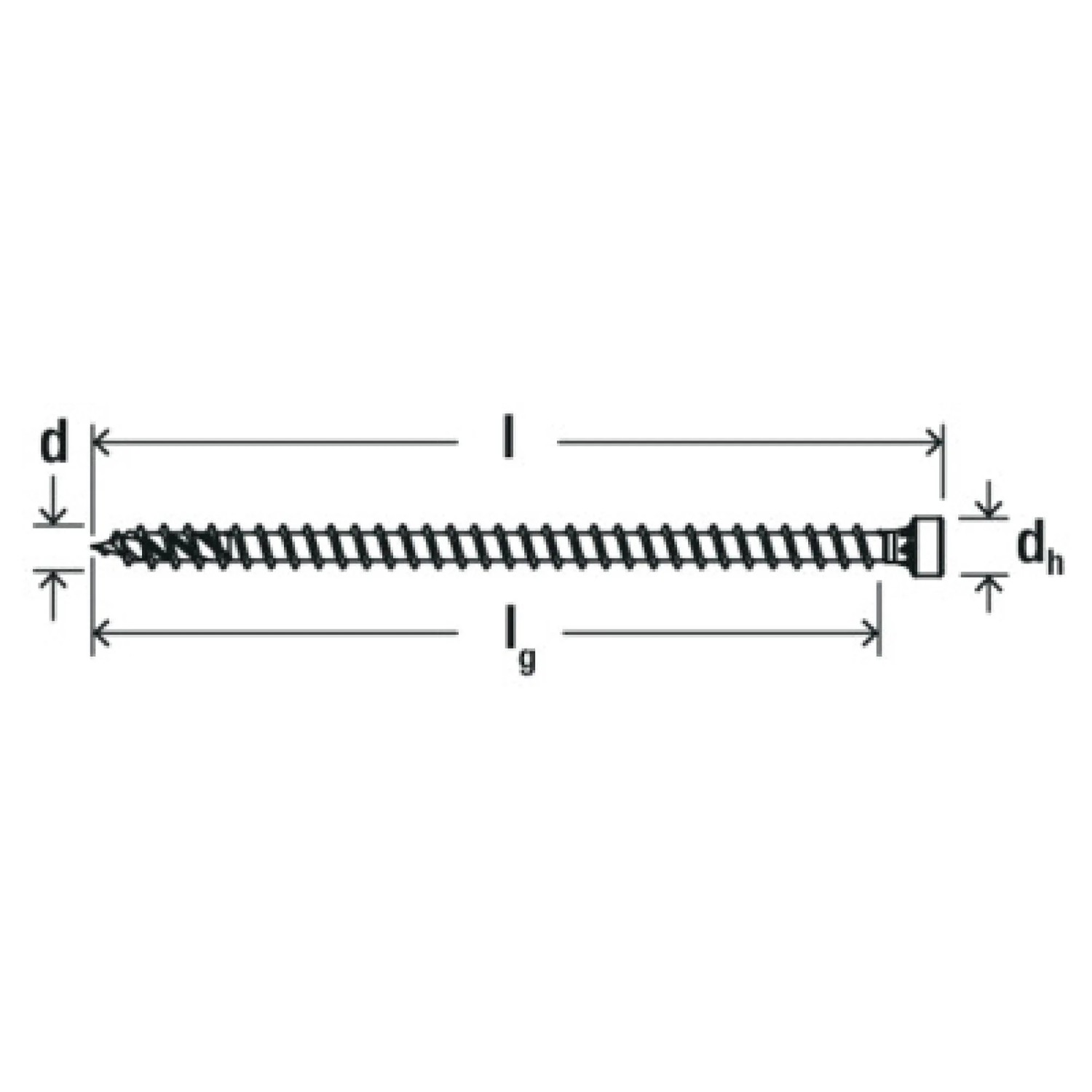 Abbildung einer Fischer Holzbauschraube 6x200 mm mit Zylinderkopf und Vollgewinde.